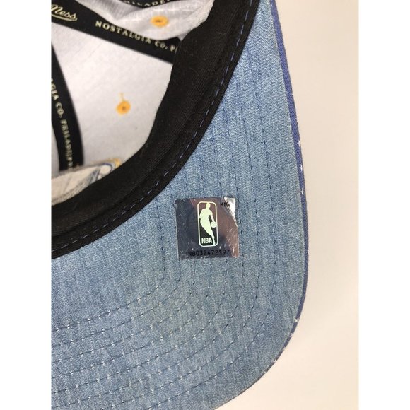 Golden State Warriors Mitchell & Ness Blue Snapback Hat - Picture 9 of 12